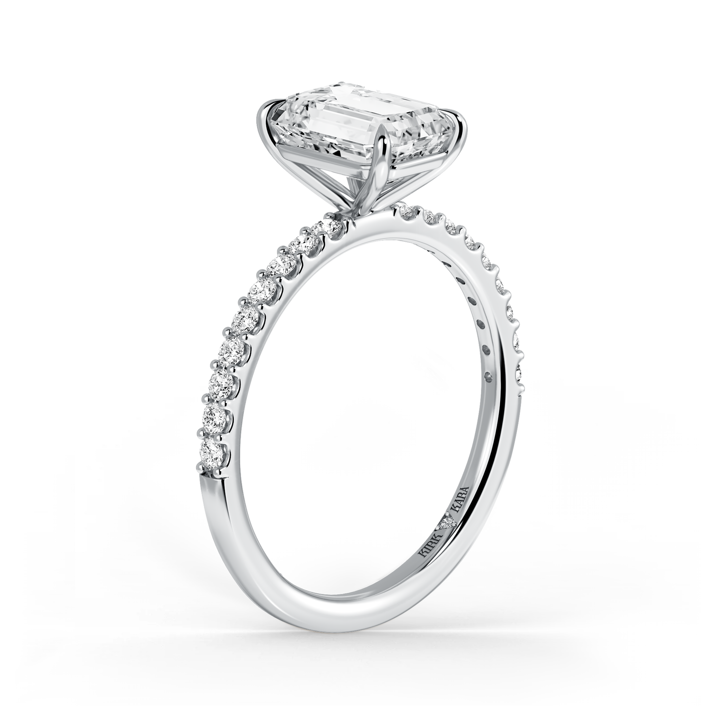 Preset Emerald Lab Diamond Engagement Ring - Center Diamond Included