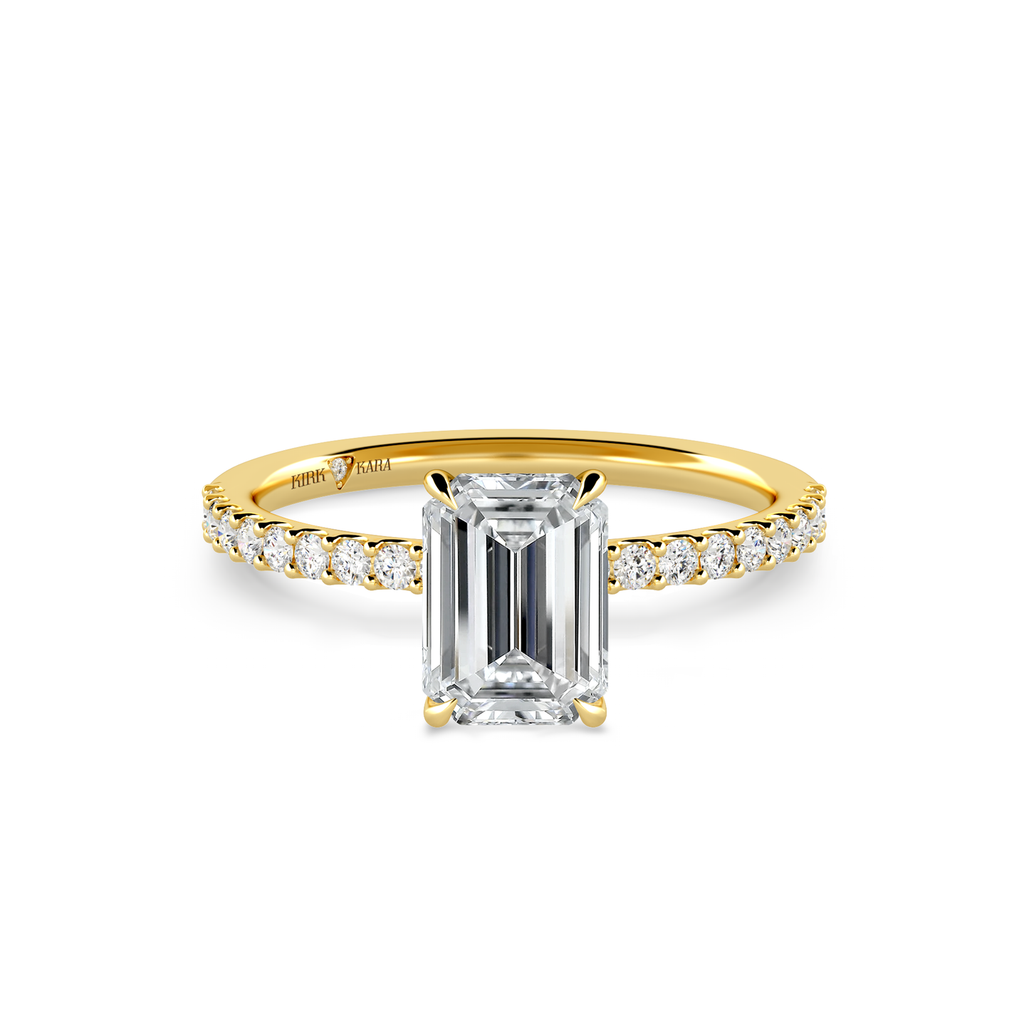 Preset Emerald Lab Diamond Engagement Ring - Center Diamond Included