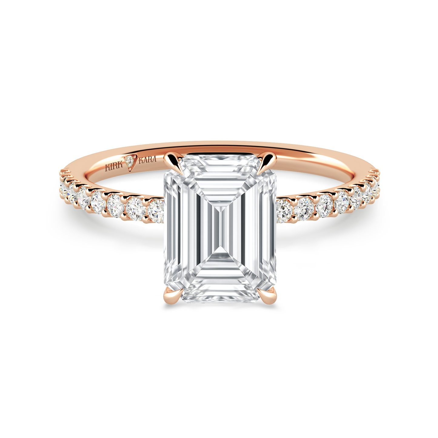 Preset Emerald Lab Diamond Engagement Ring - Center Diamond Included