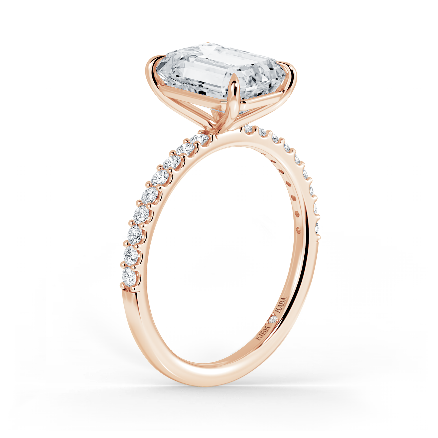 Preset Emerald Lab Diamond Engagement Ring - Center Diamond Included