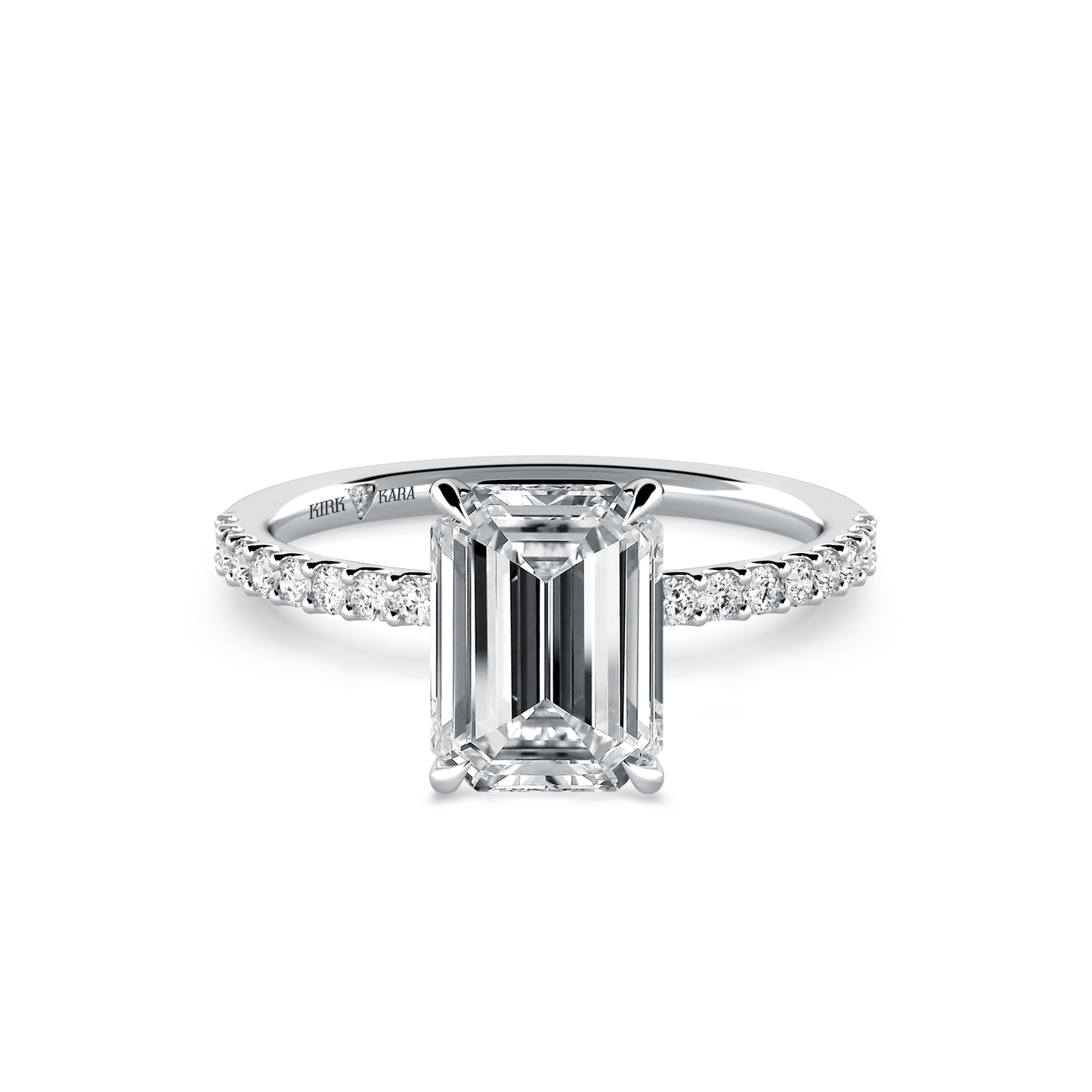 Preset Emerald Lab Diamond Engagement Ring - Center Diamond Included