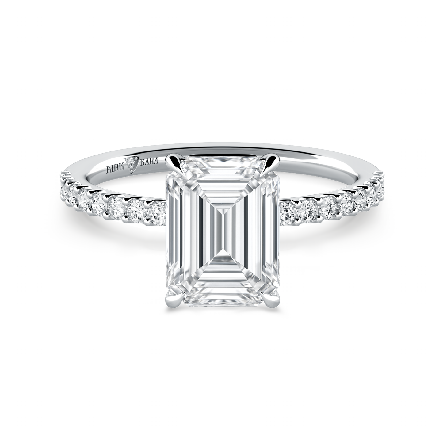 Preset Emerald Lab Diamond Engagement Ring - Center Diamond Included