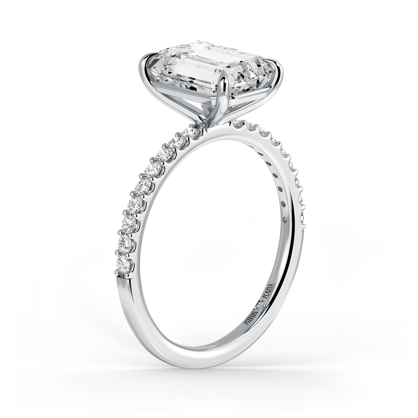 Preset Emerald Lab Diamond Engagement Ring - Center Diamond Included