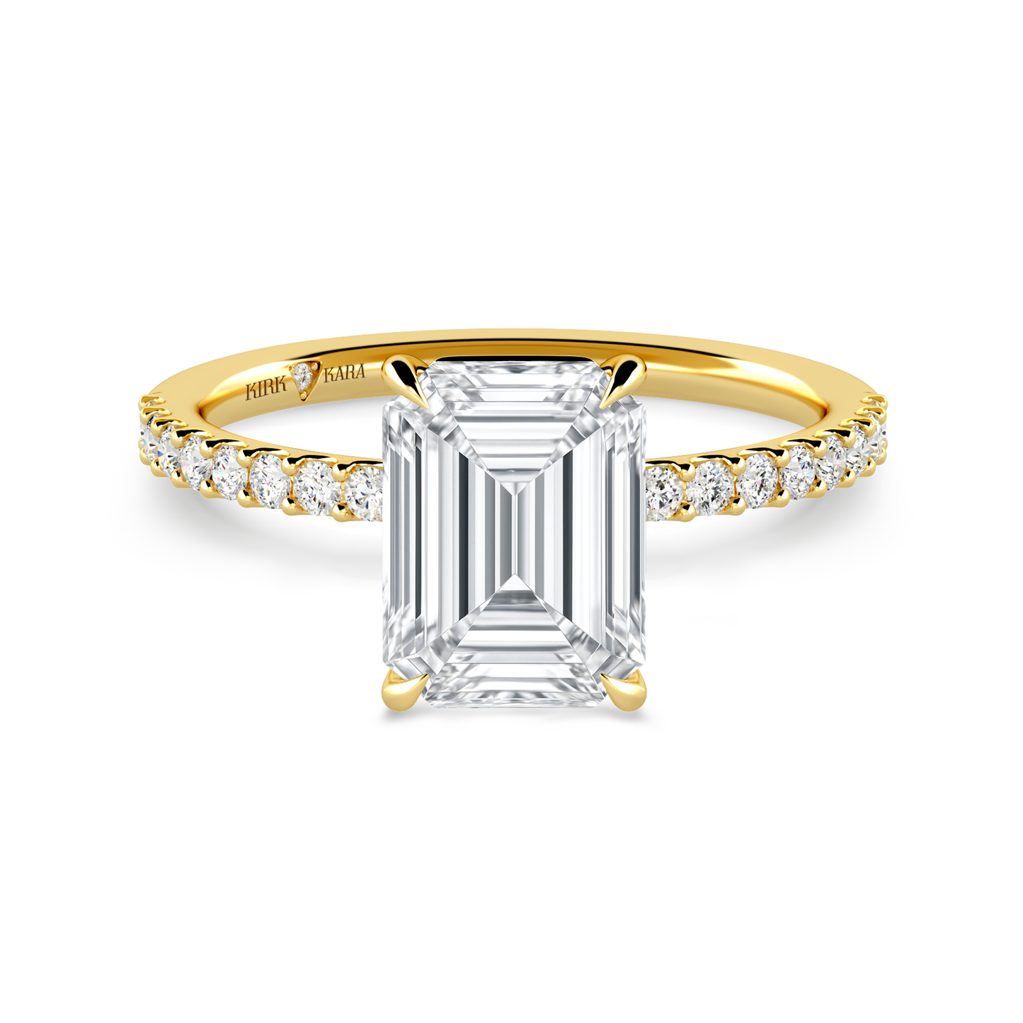 Preset Emerald Lab Diamond Engagement Ring - Center Diamond Included