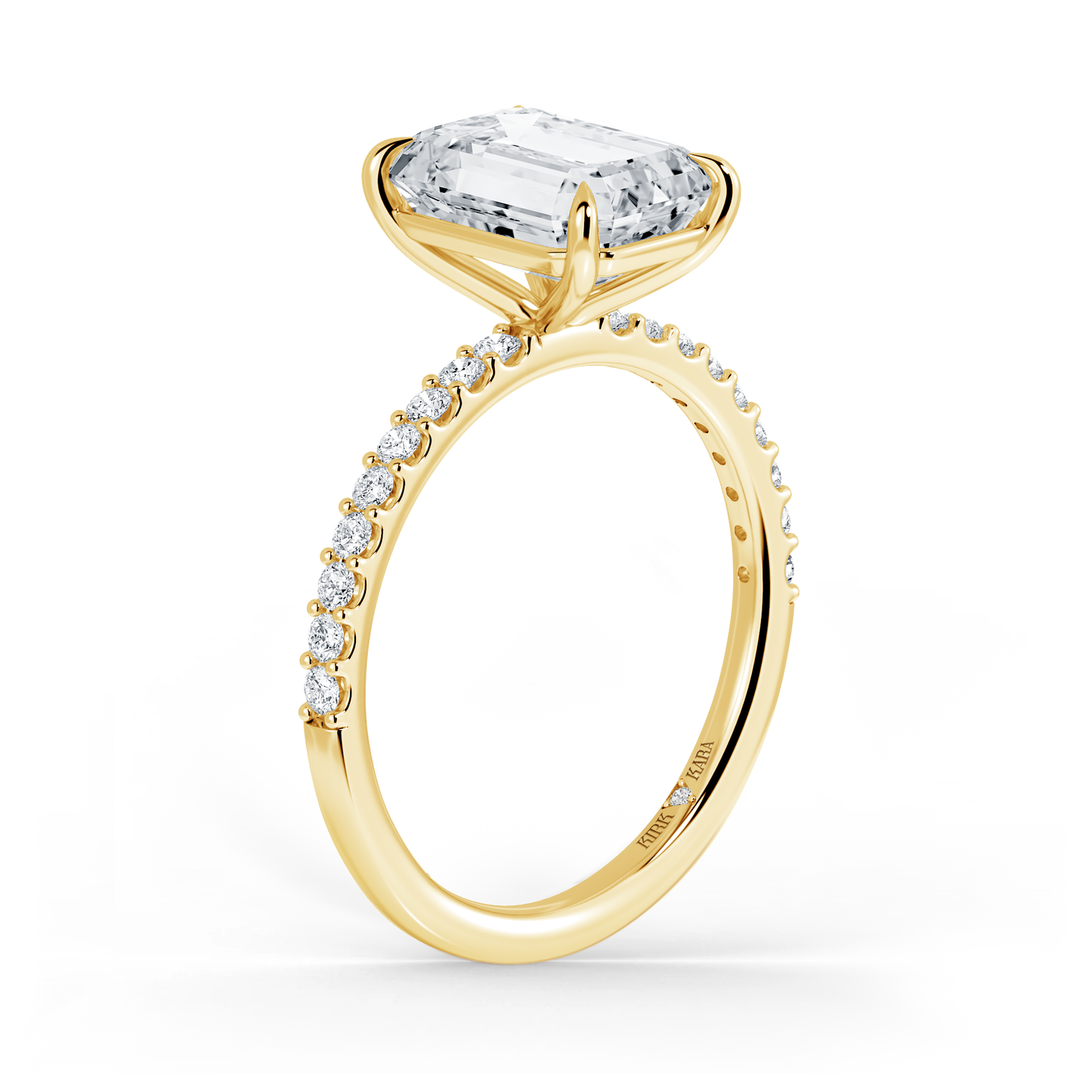 Preset Emerald Lab Diamond Engagement Ring - Center Diamond Included