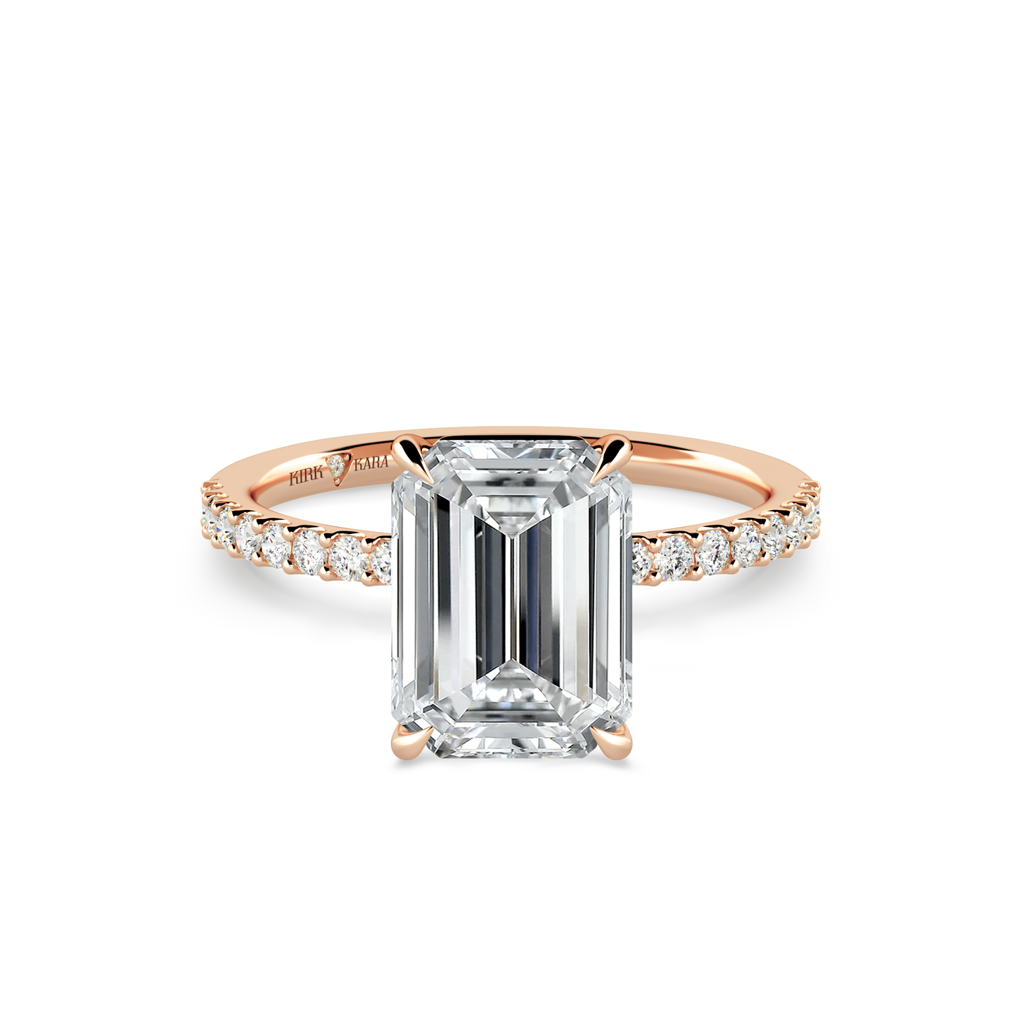 Preset Emerald Lab Diamond Engagement Ring - Center Diamond Included