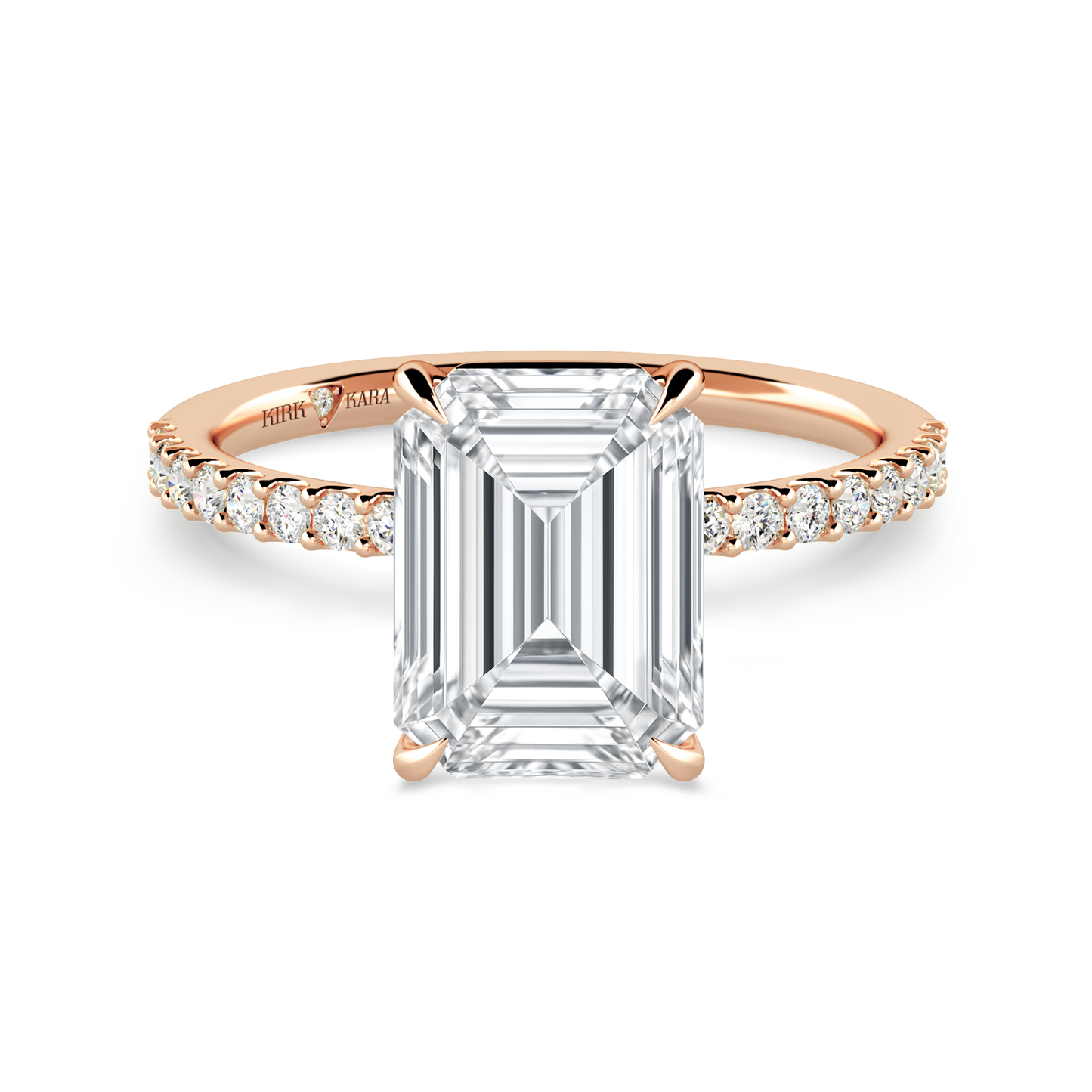 Preset Emerald Lab Diamond Engagement Ring - Center Diamond Included