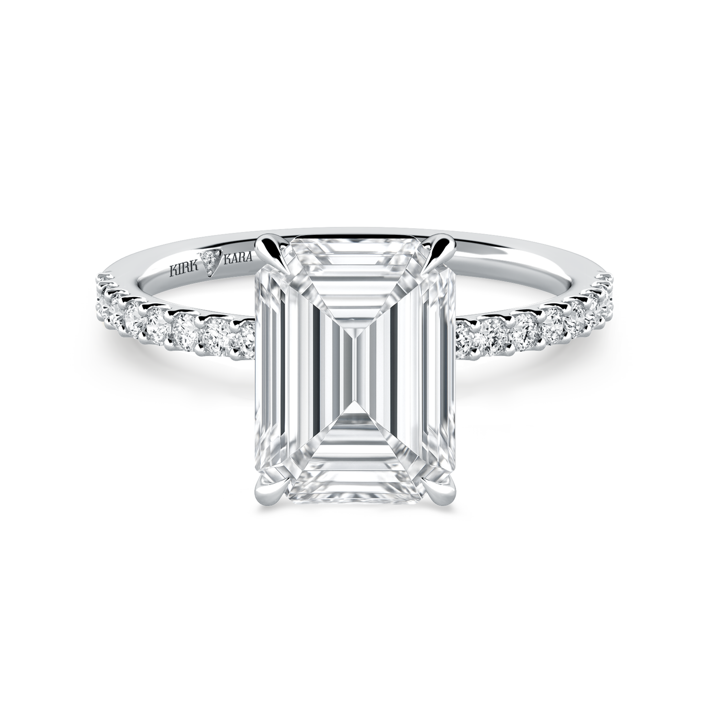 Preset Emerald Lab Diamond Engagement Ring - Center Diamond Included