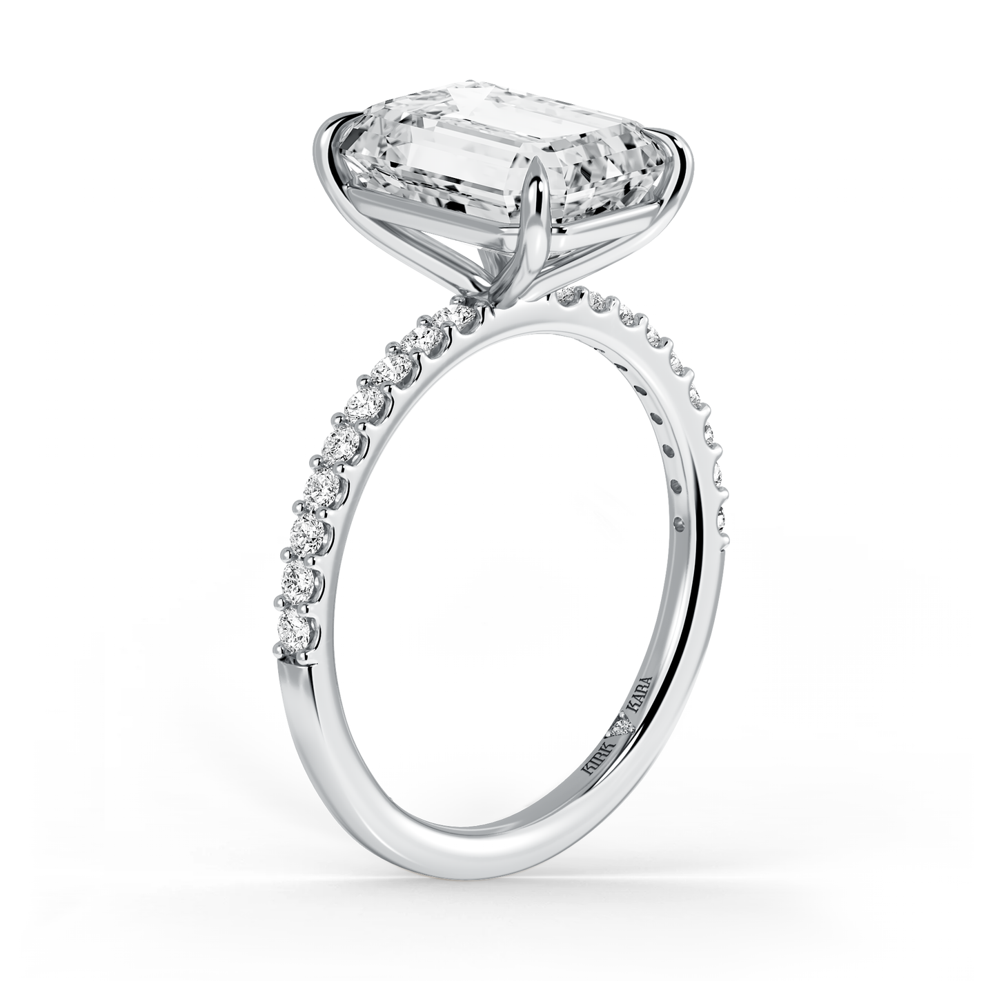 Preset Emerald Lab Diamond Engagement Ring - Center Diamond Included