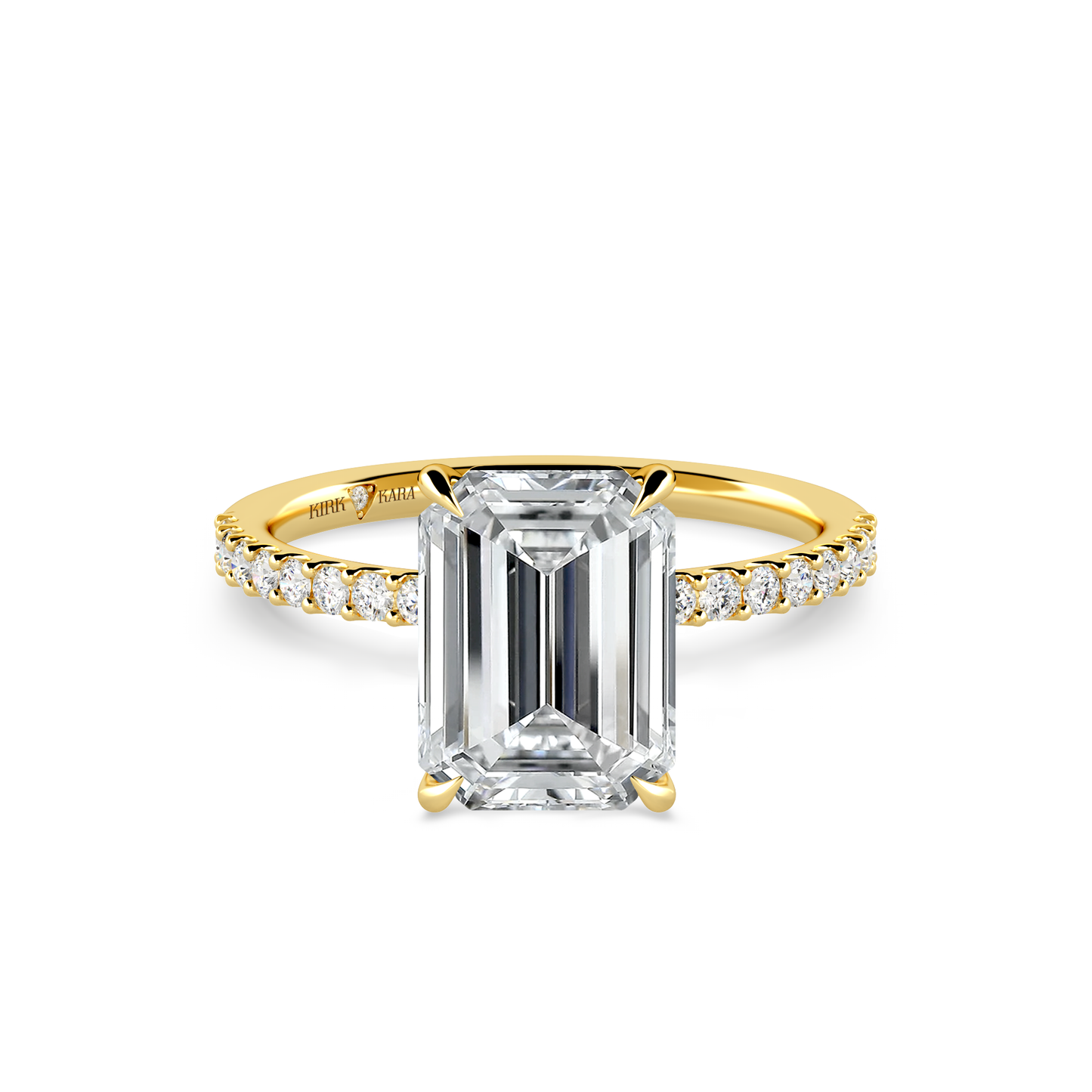 Preset Emerald Lab Diamond Engagement Ring - Center Diamond Included