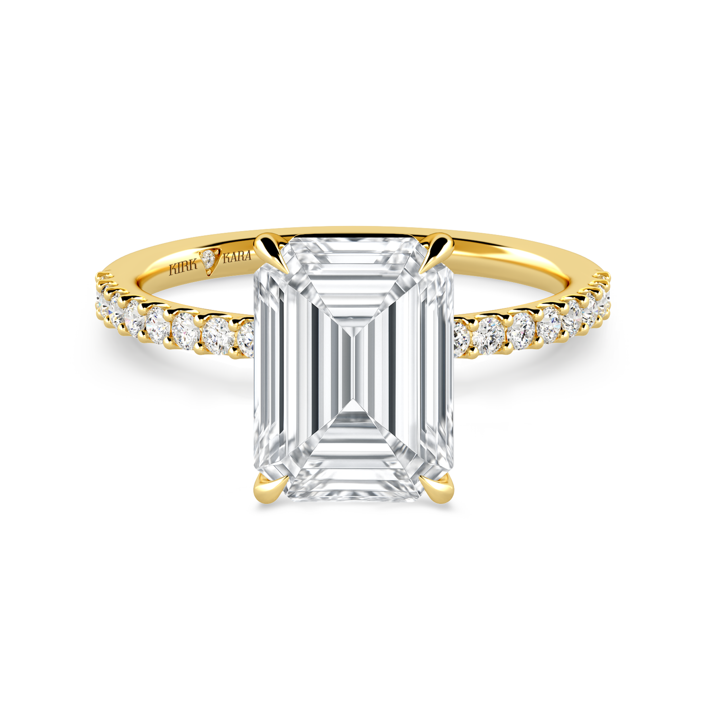 Preset Emerald Lab Diamond Engagement Ring - Center Diamond Included