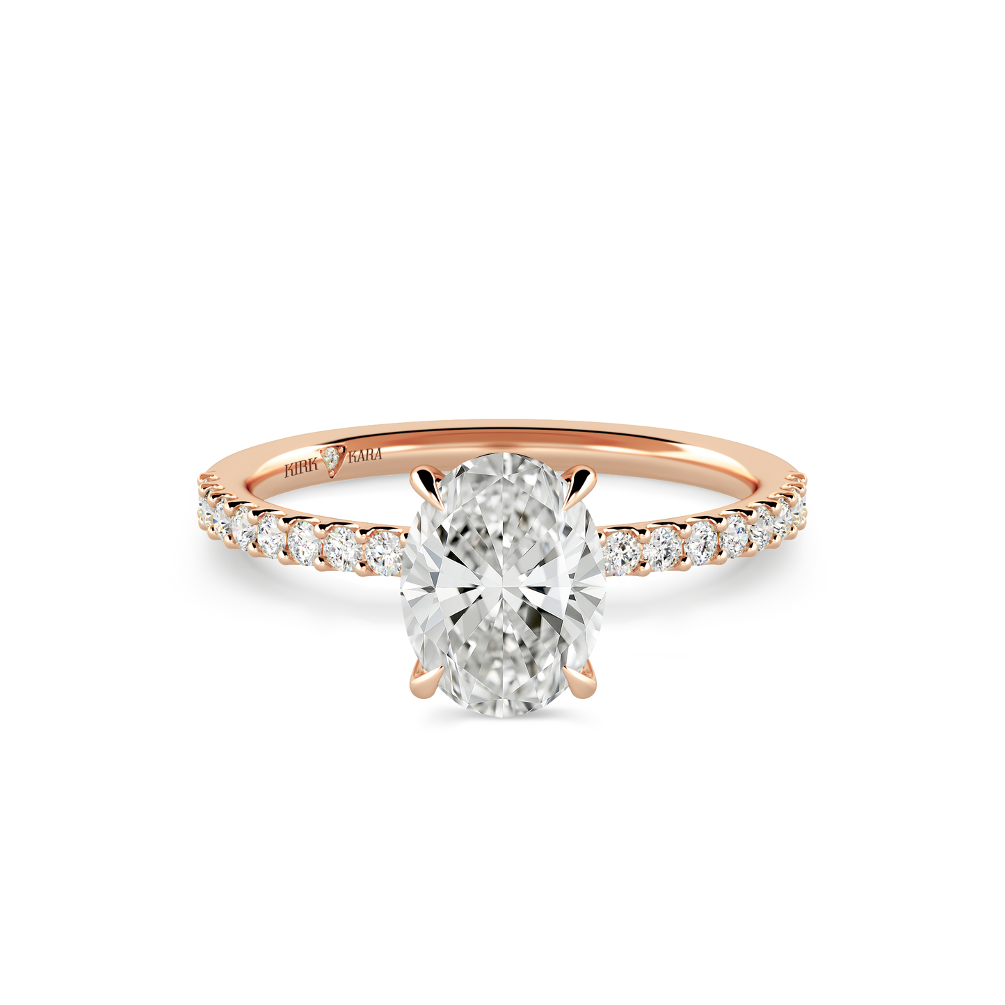 Preset Oval Lab Diamond Engagement Ring - Center Diamond Included