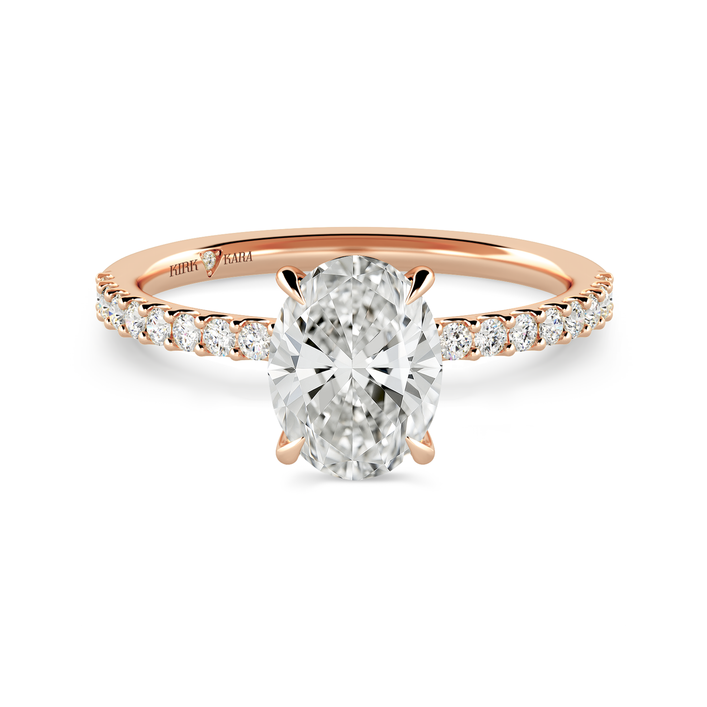 Preset Oval Lab Diamond Engagement Ring - Center Diamond Included