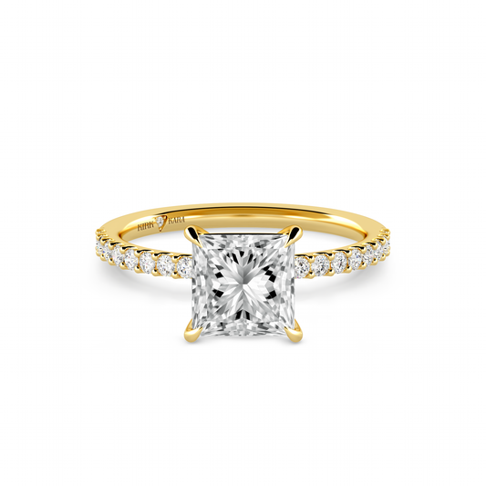 Preset Princess Lab Diamond Engagement Ring - Center Diamond Included