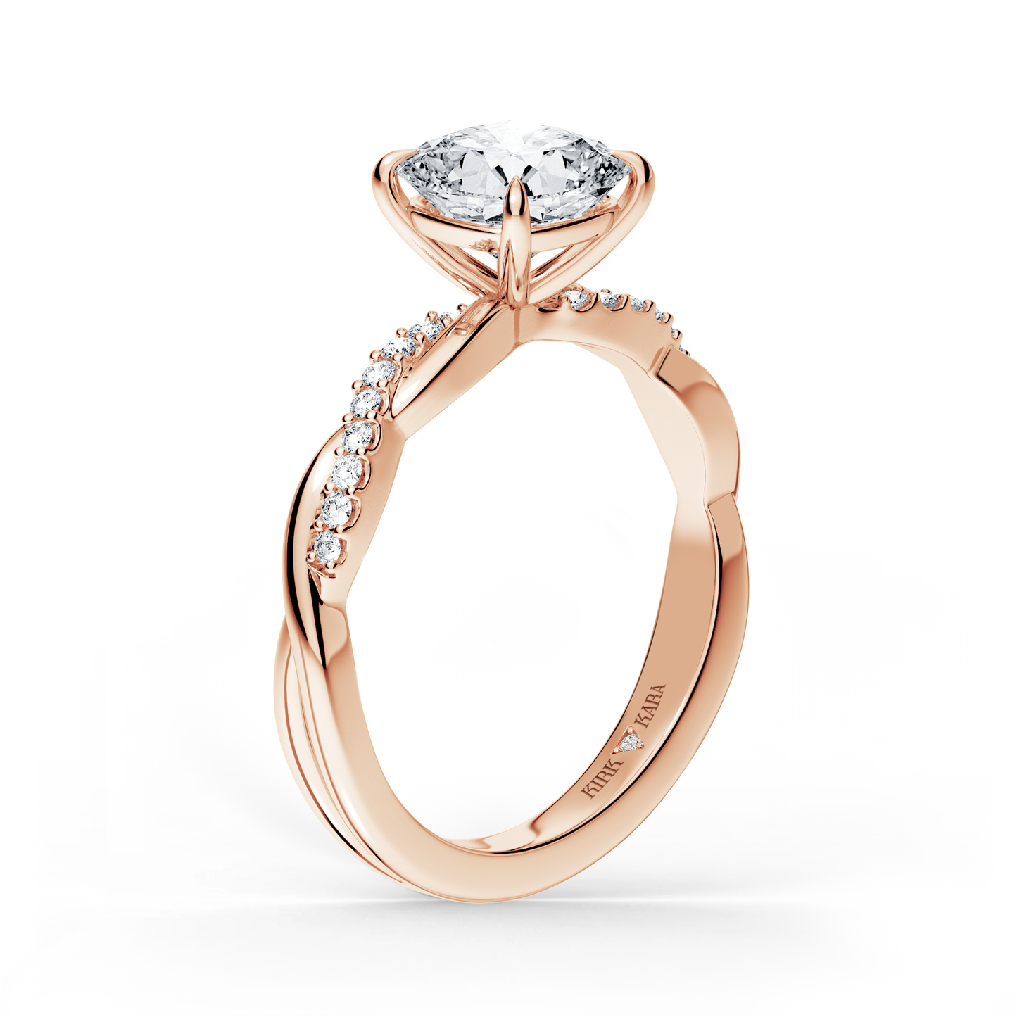 Preset Twist Cushion Lab Diamond Engagement Ring - Center Diamond Included