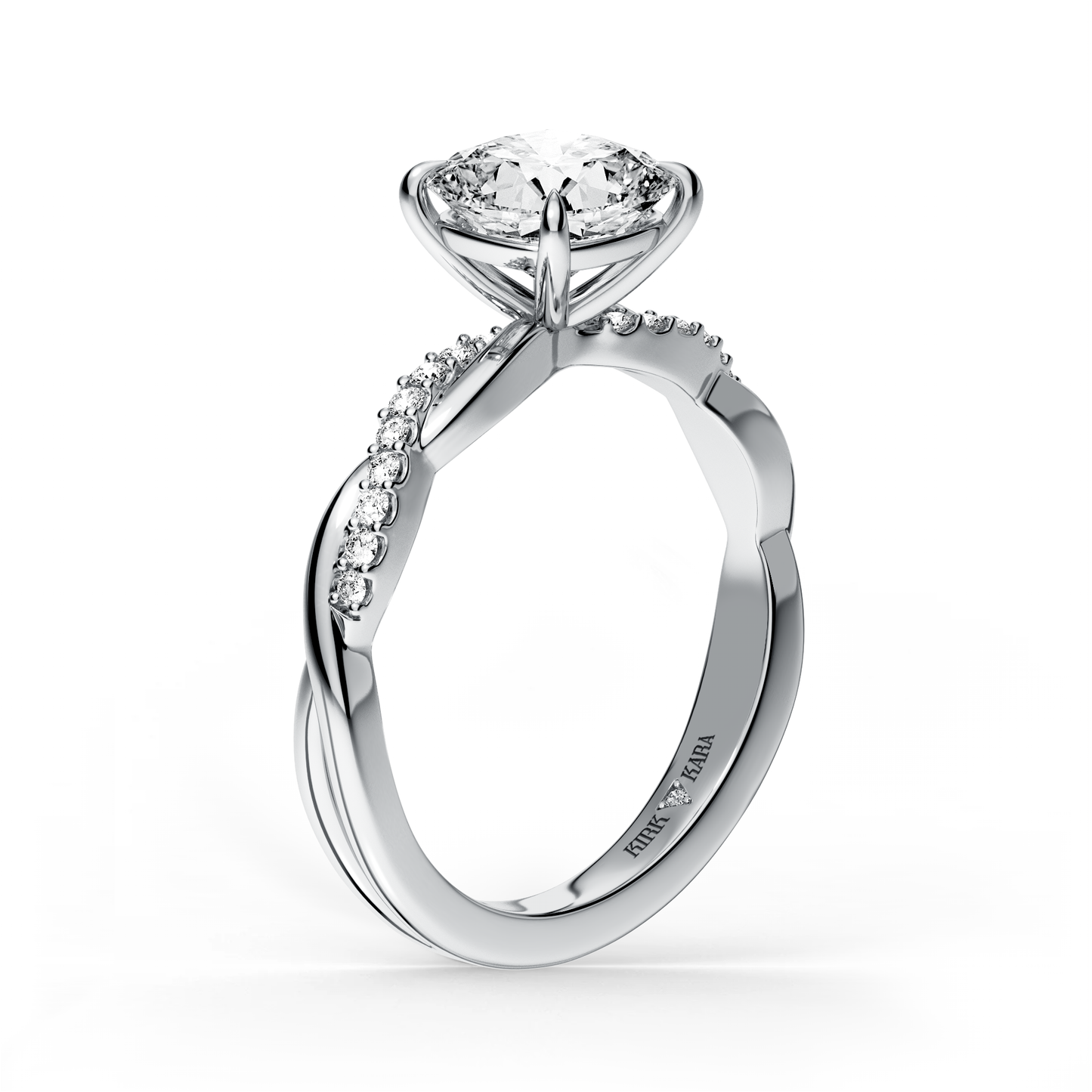 Preset Twist Cushion Lab Diamond Engagement Ring - Center Diamond Included