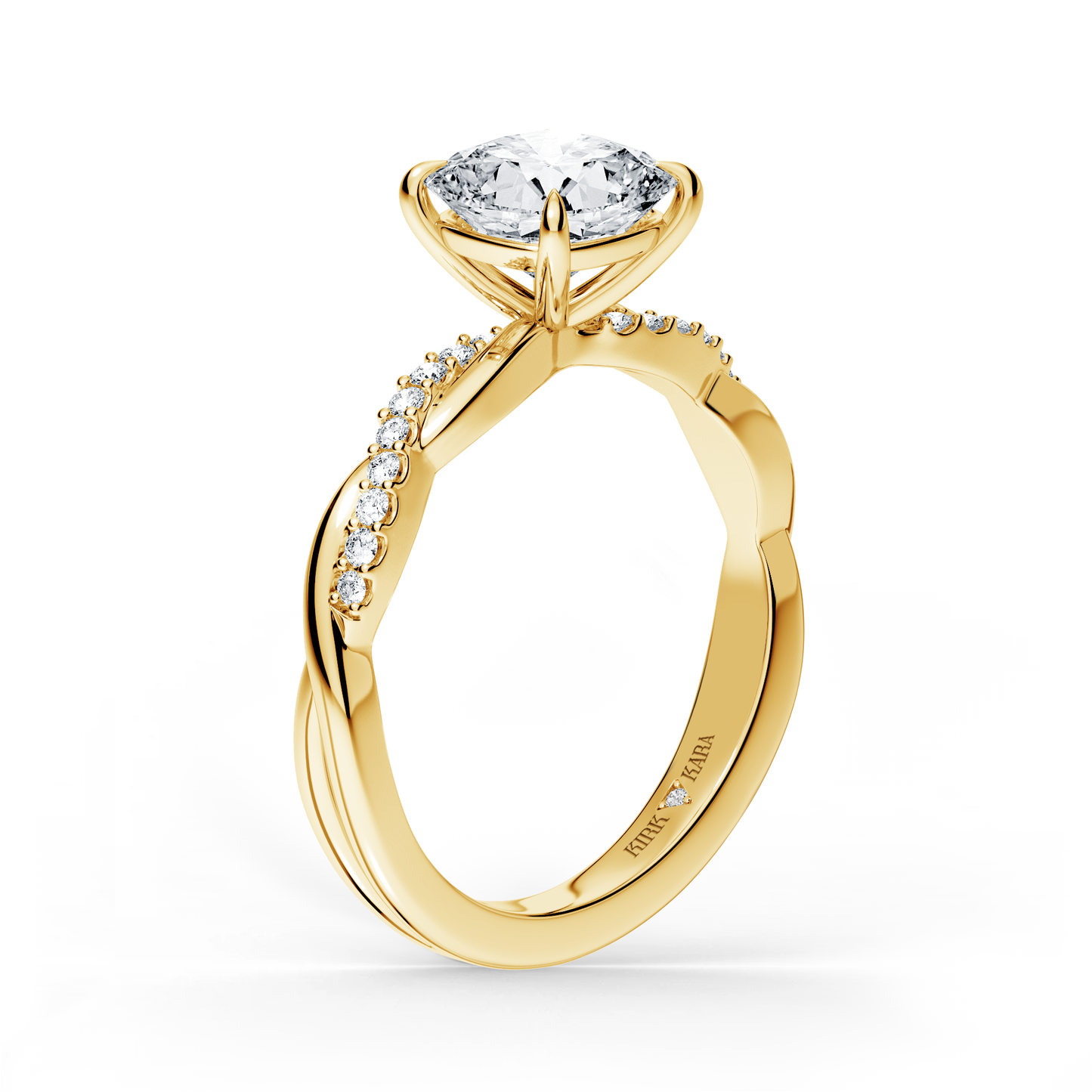 Preset Twist Cushion Lab Diamond Engagement Ring - Center Diamond Included