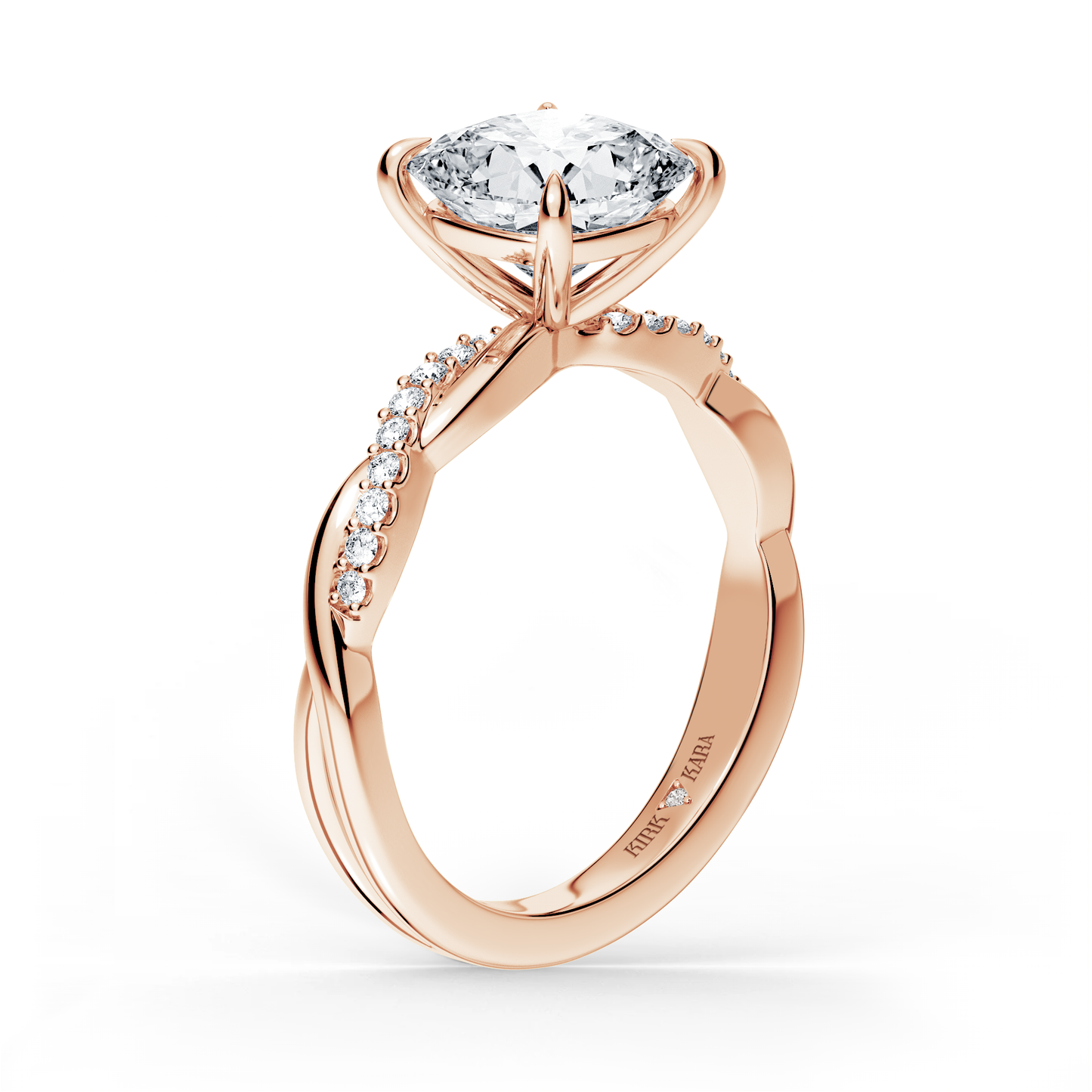Preset Twist Cushion Lab Diamond Engagement Ring - Center Diamond Included