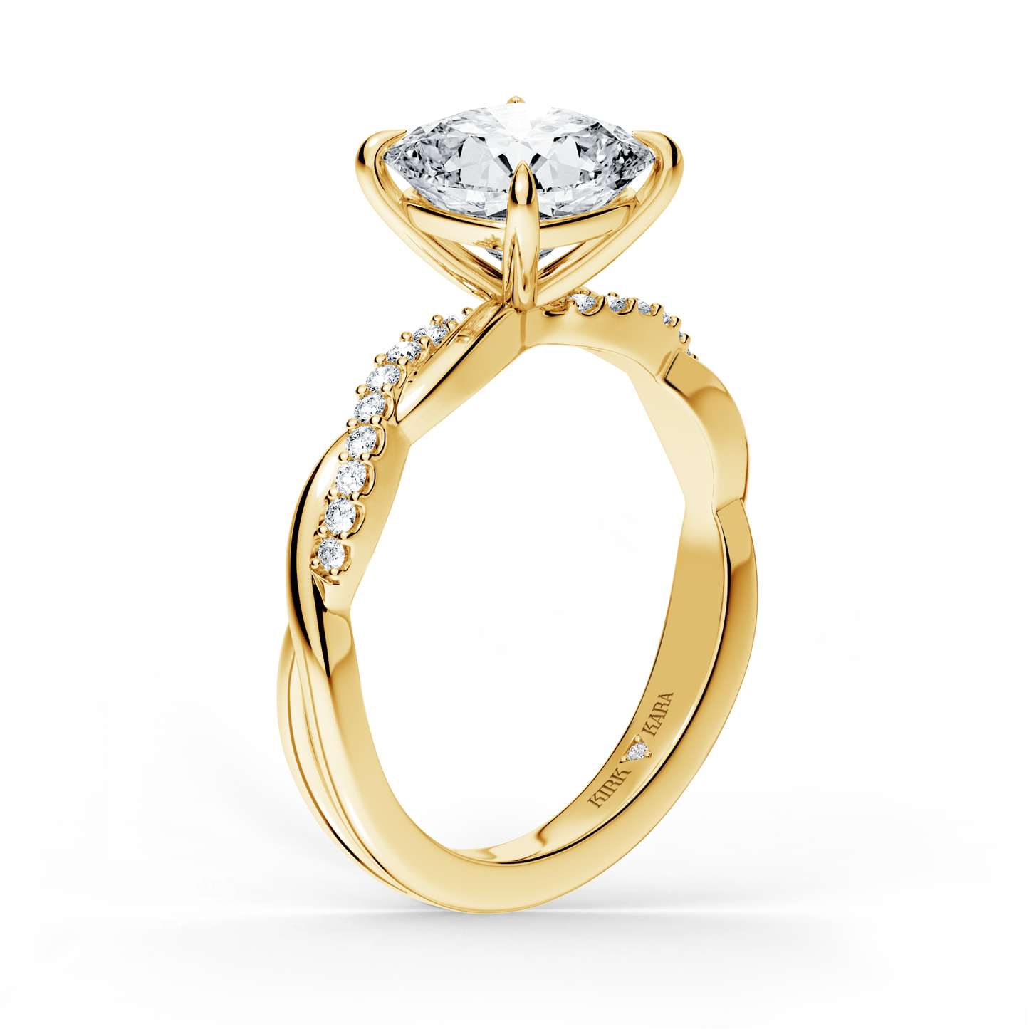 Preset Twist Cushion Lab Diamond Engagement Ring - Center Diamond Included