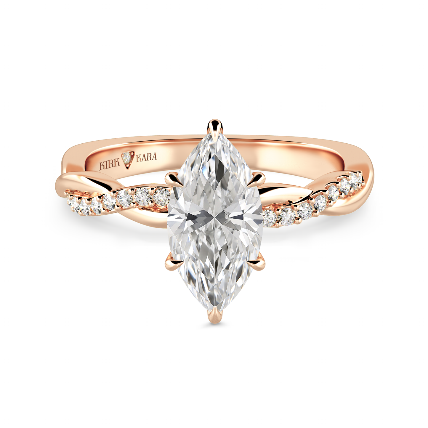 Preset Twist Marquise Lab Diamond Engagement Ring - Center Diamond Included