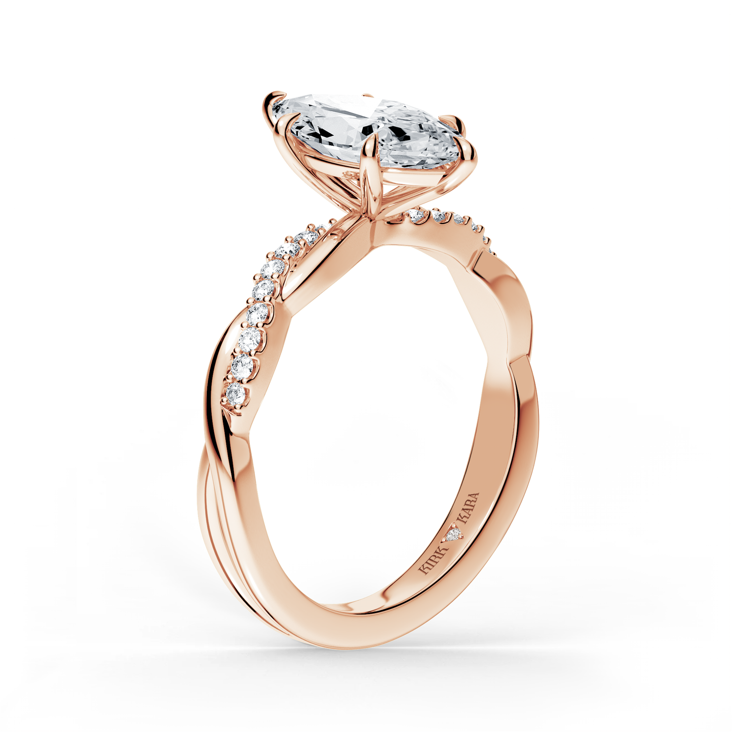 Preset Twist Marquise Lab Diamond Engagement Ring - Center Diamond Included