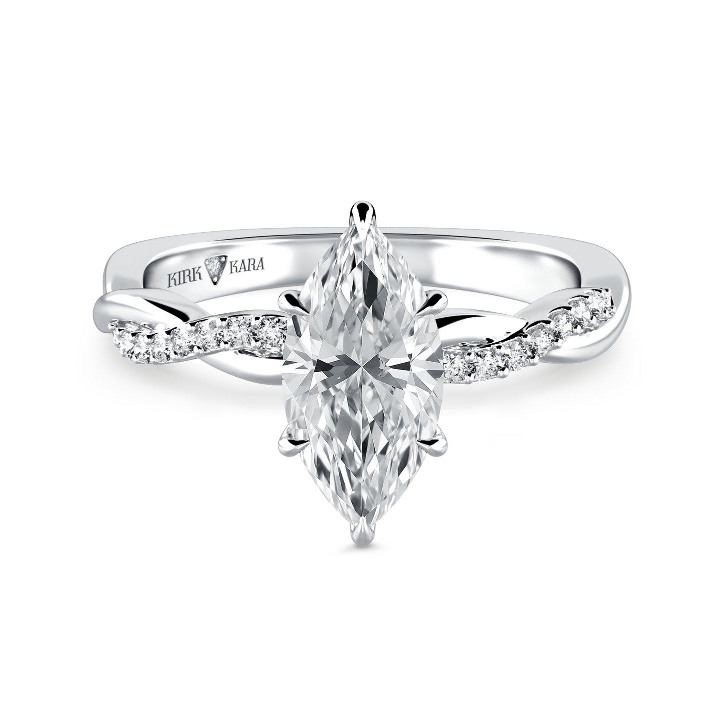 Preset Twist Marquise Lab Diamond Engagement Ring - Center Diamond Included
