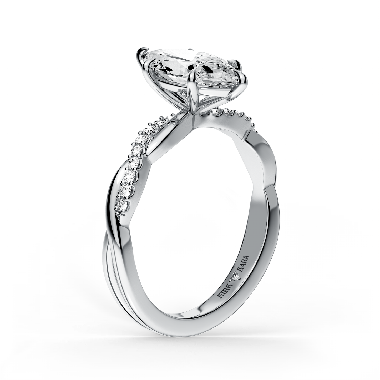 Preset Twist Marquise Lab Diamond Engagement Ring - Center Diamond Included