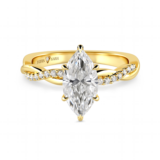 Preset Twist Marquise Lab Diamond Engagement Ring - Center Diamond Included
