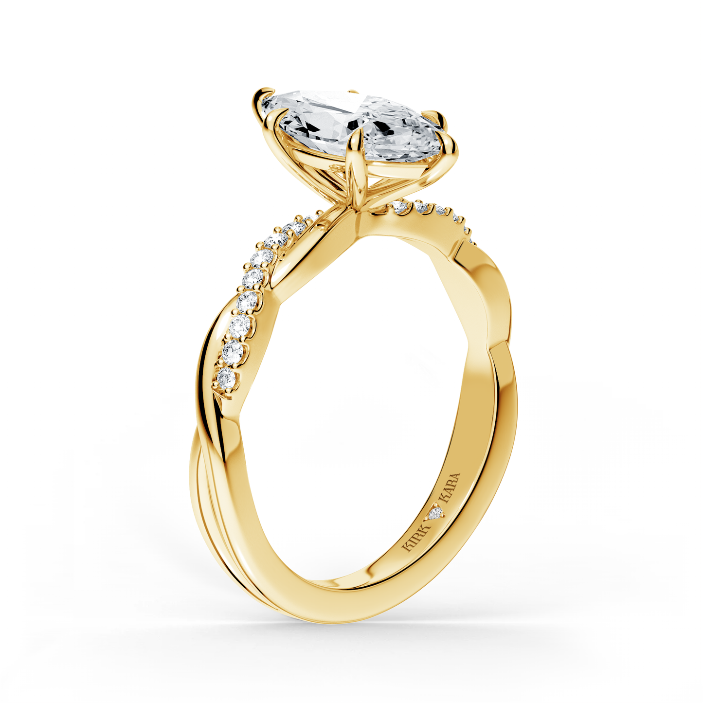 Preset Twist Marquise Lab Diamond Engagement Ring - Center Diamond Included