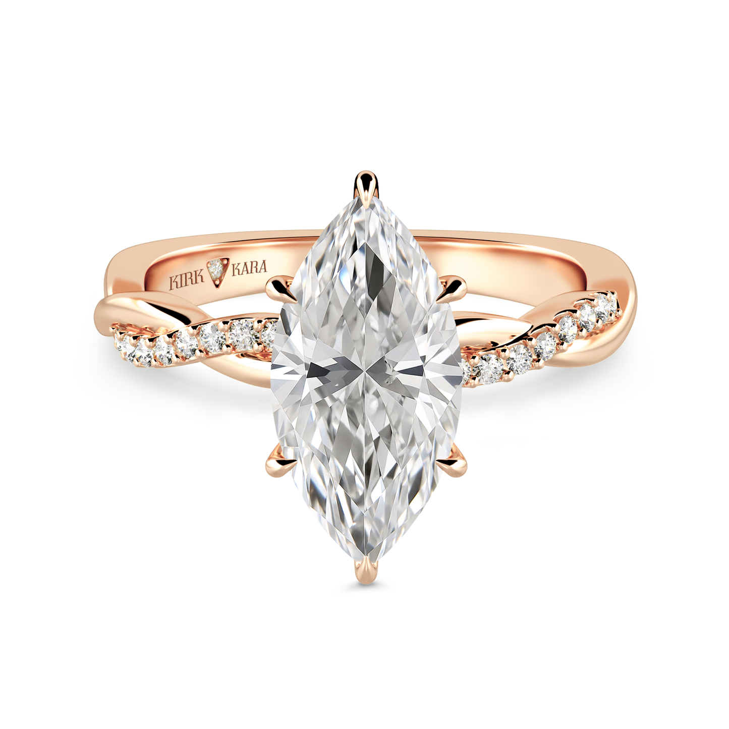 Preset Twist Marquise Lab Diamond Engagement Ring - Center Diamond Included