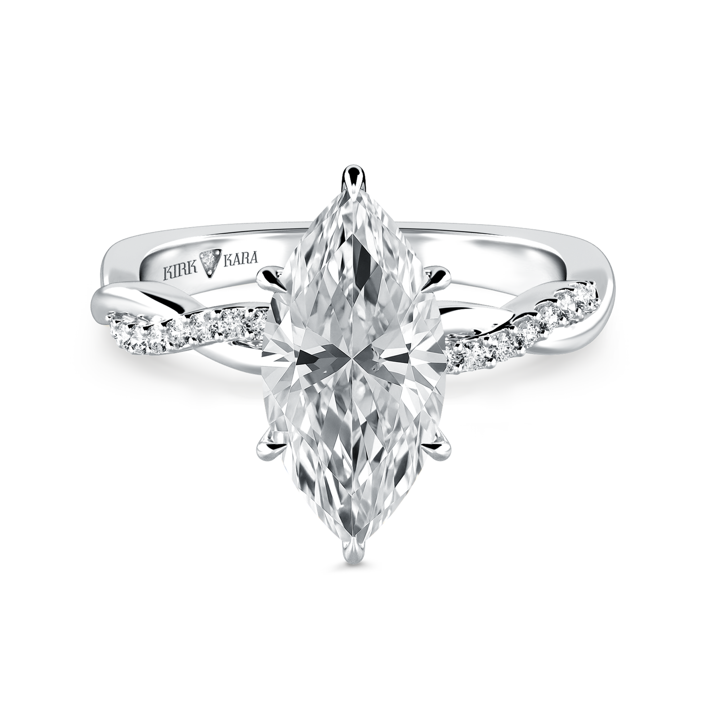 Preset Twist Marquise Lab Diamond Engagement Ring - Center Diamond Included