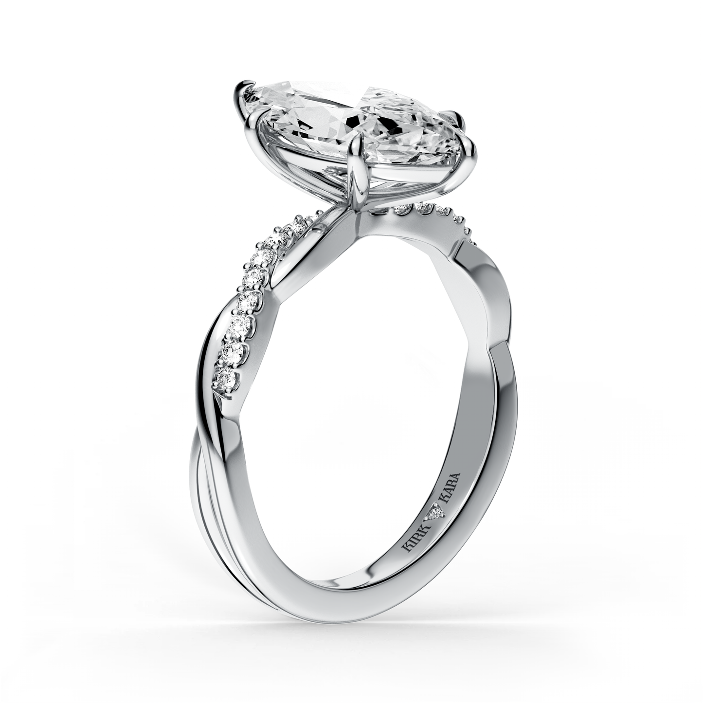 Preset Twist Marquise Lab Diamond Engagement Ring - Center Diamond Included