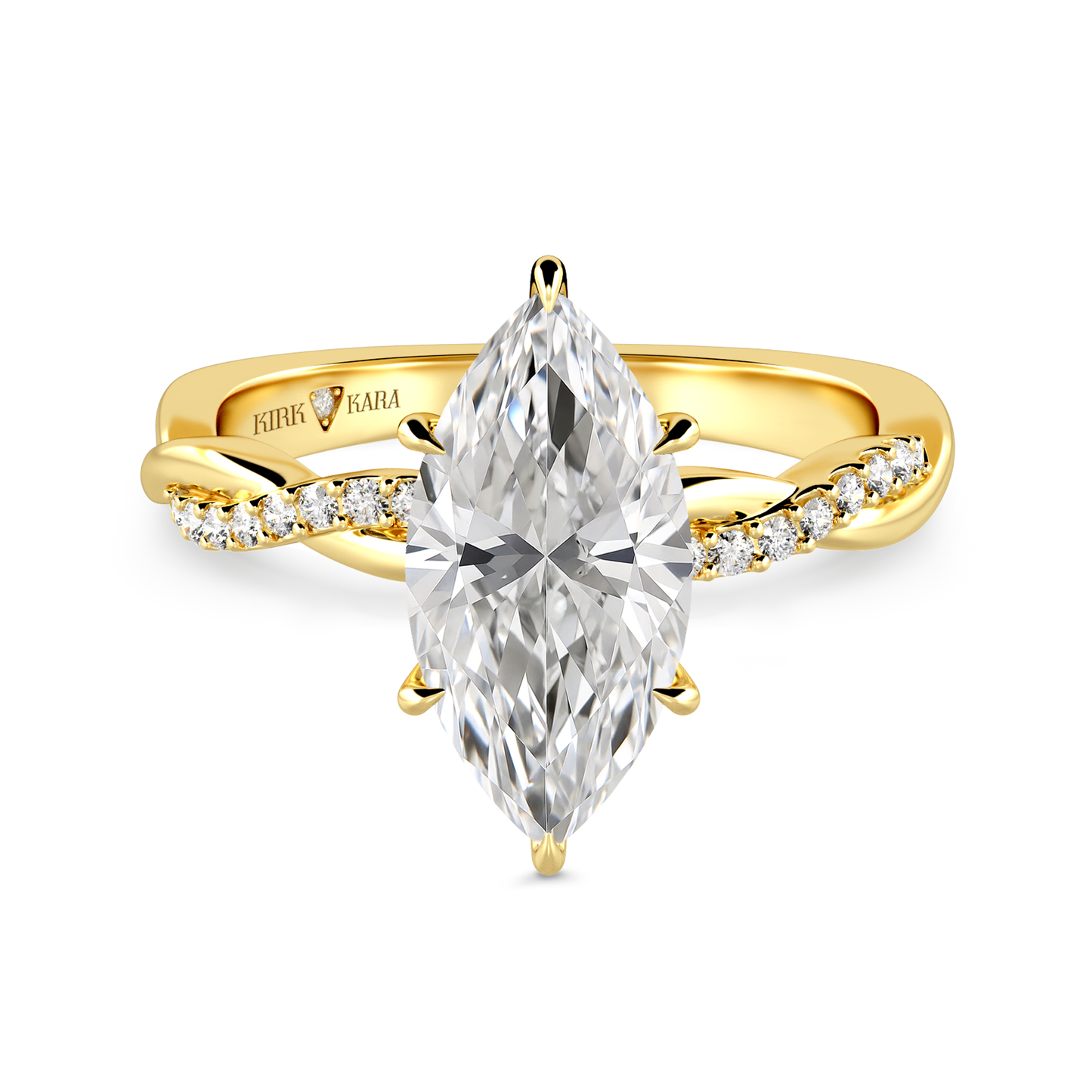 Preset Twist Marquise Lab Diamond Engagement Ring - Center Diamond Included