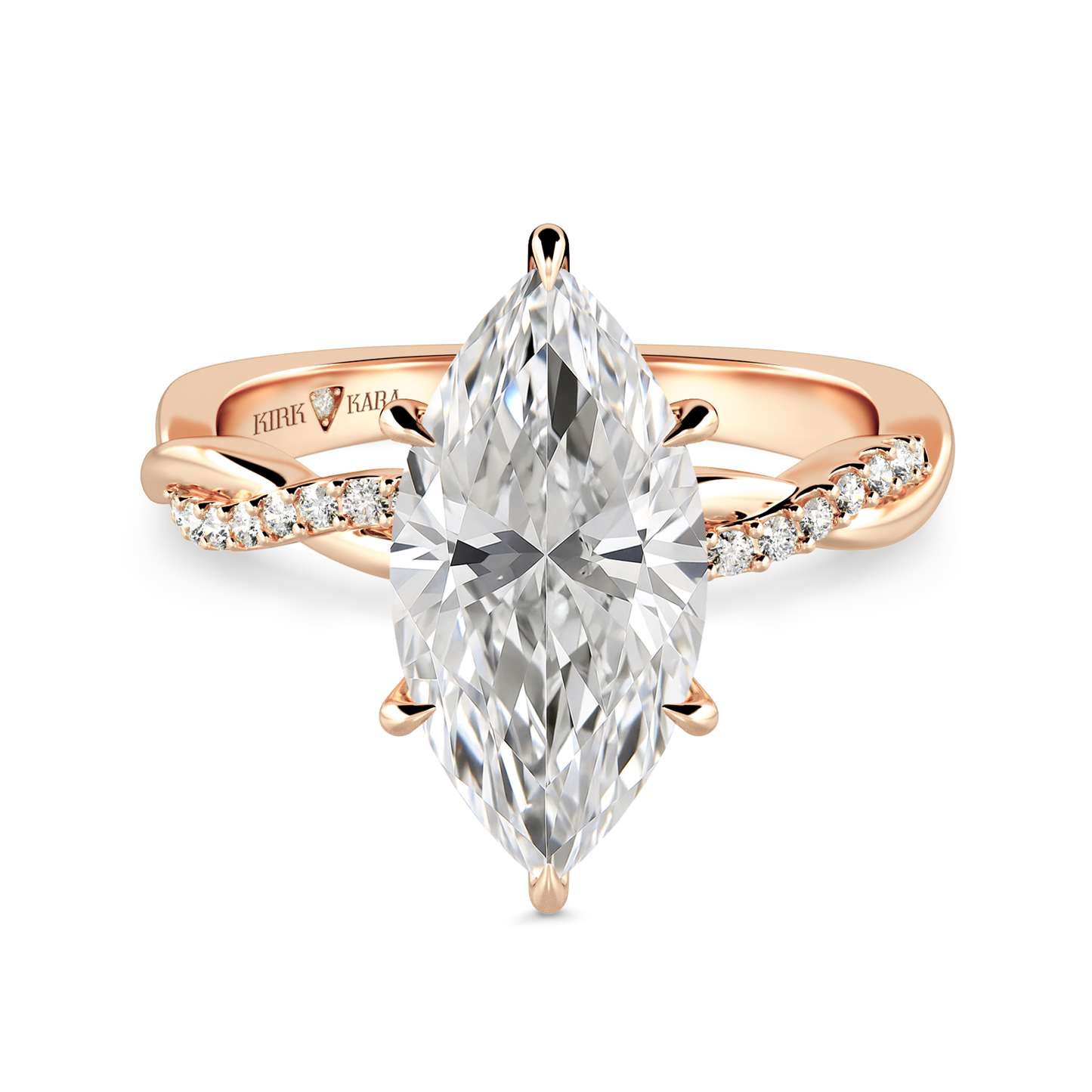 Preset Twist Marquise Lab Diamond Engagement Ring - Center Diamond Included