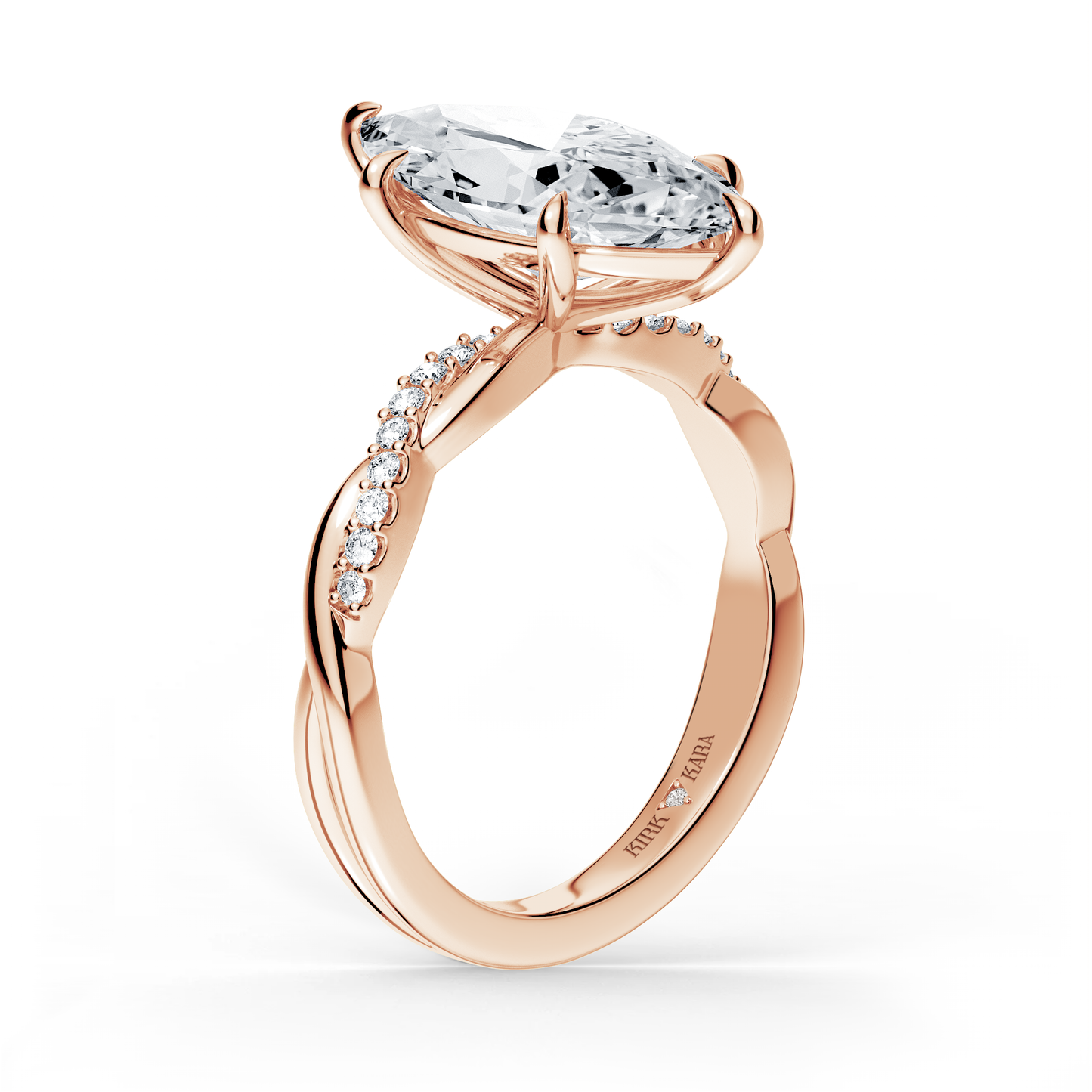 Preset Twist Marquise Lab Diamond Engagement Ring - Center Diamond Included