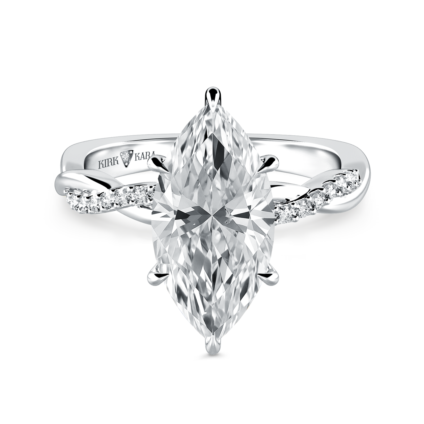 Preset Twist Marquise Lab Diamond Engagement Ring - Center Diamond Included