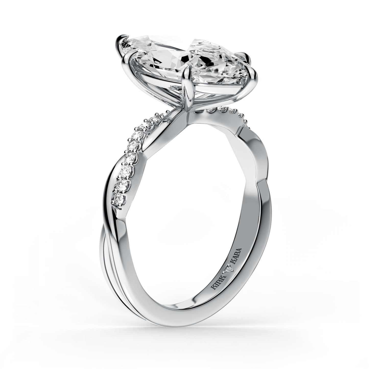 Preset Twist Marquise Lab Diamond Engagement Ring - Center Diamond Included