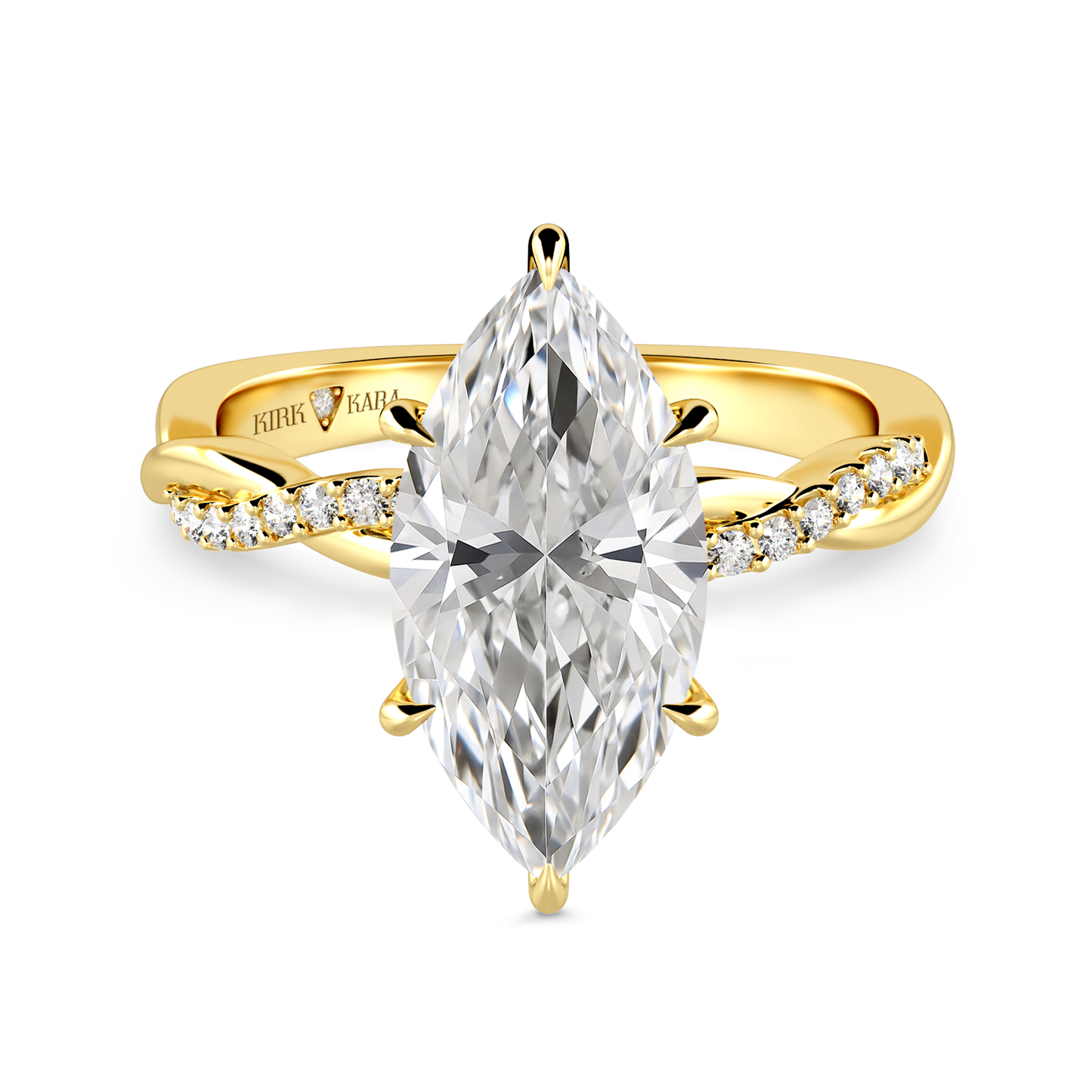 Preset Twist Marquise Lab Diamond Engagement Ring - Center Diamond Included