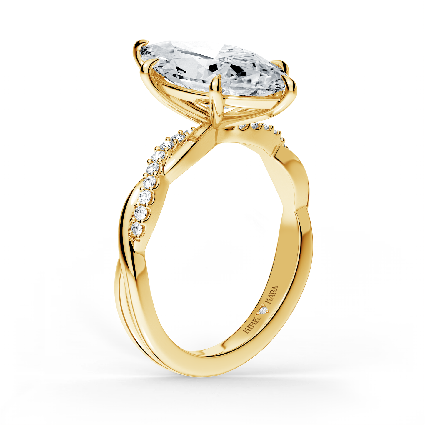 Preset Twist Marquise Lab Diamond Engagement Ring - Center Diamond Included