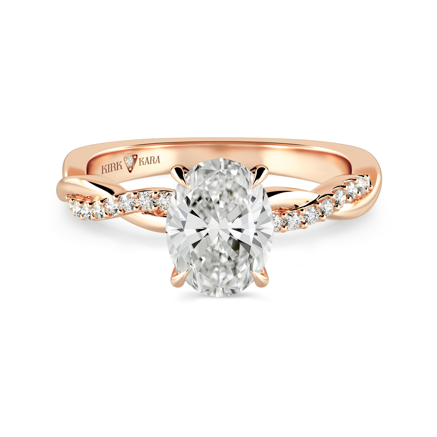 Preset Twist Oval Lab Diamond Engagement Ring - Center Diamond Included