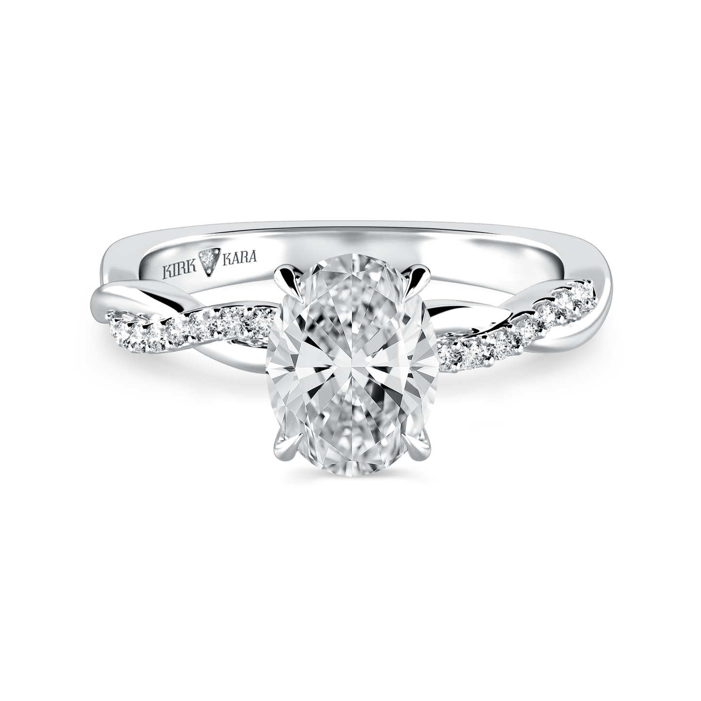 Preset Twist Oval Lab Diamond Engagement Ring - Center Diamond Included