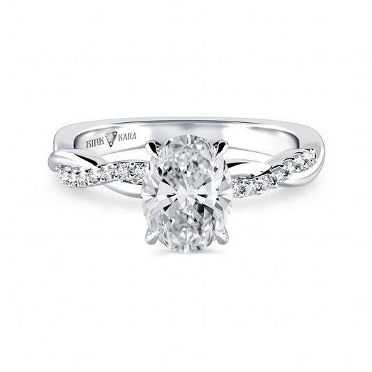 Preset Twist Oval Lab Diamond Engagement Ring - Center Diamond Included
