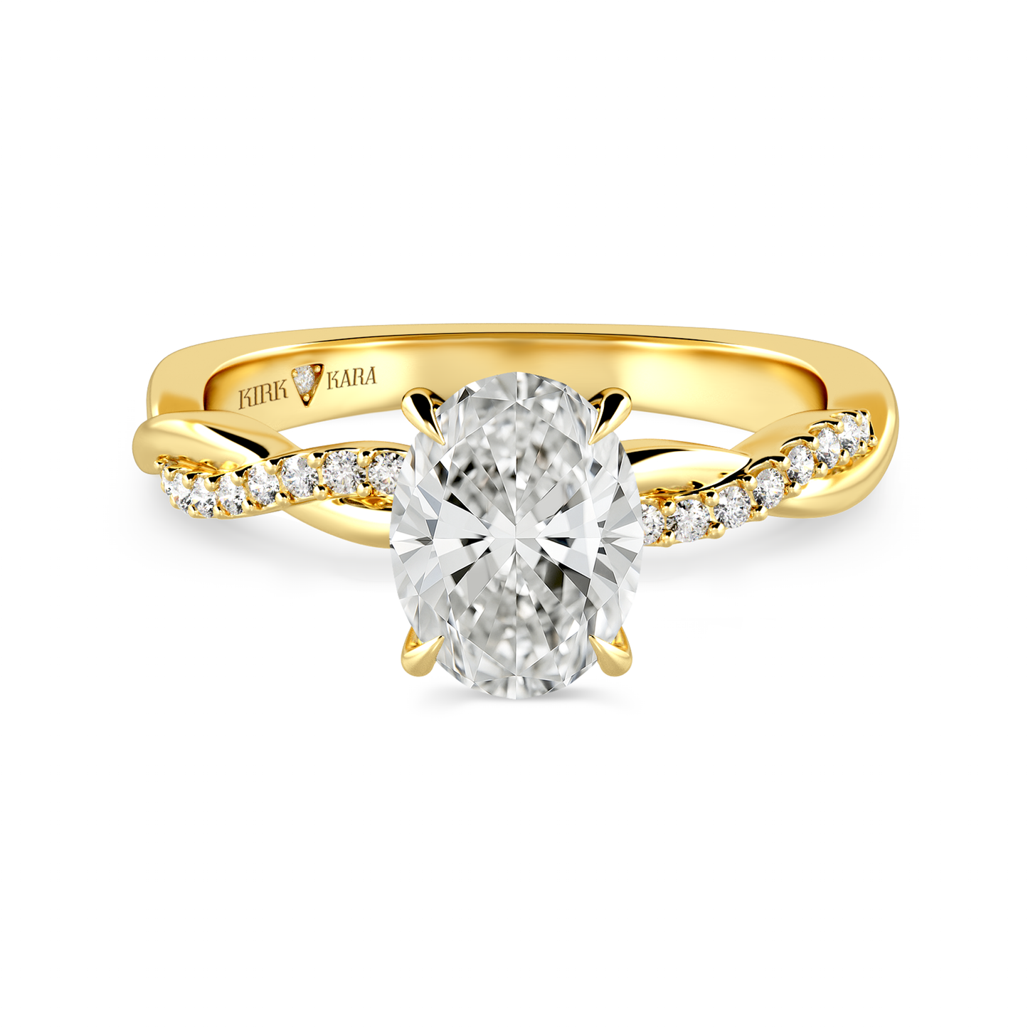 Preset Twist Oval Lab Diamond Engagement Ring - Center Diamond Included