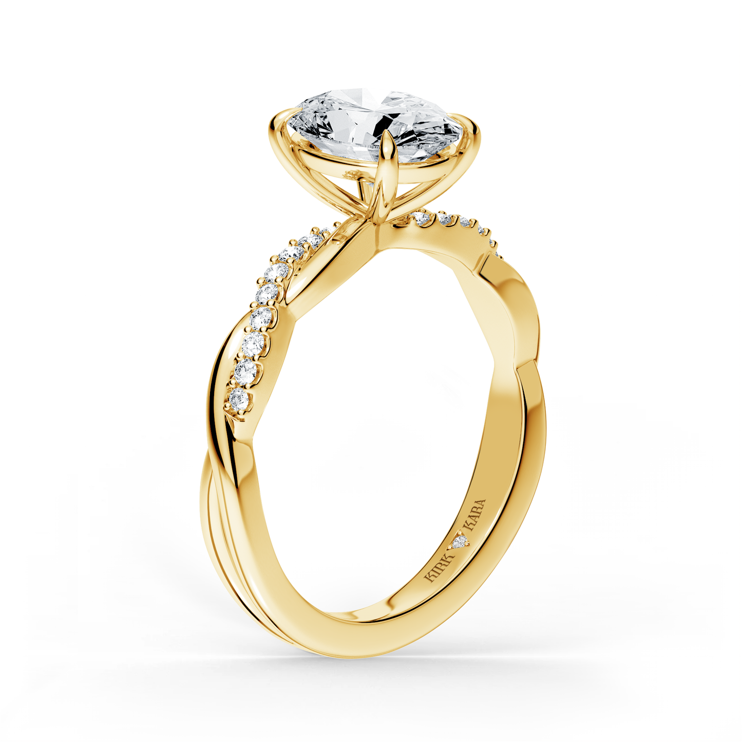 Preset Twist Oval Lab Diamond Engagement Ring - Center Diamond Included