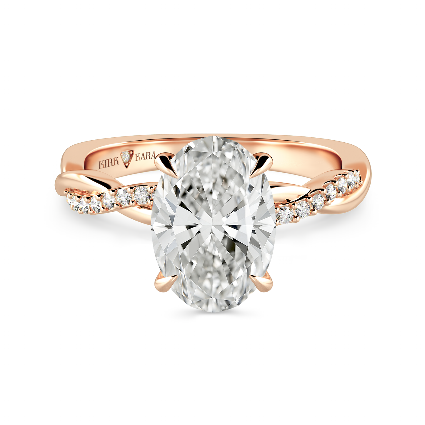 Preset Twist Oval Lab Diamond Engagement Ring - Center Diamond Included