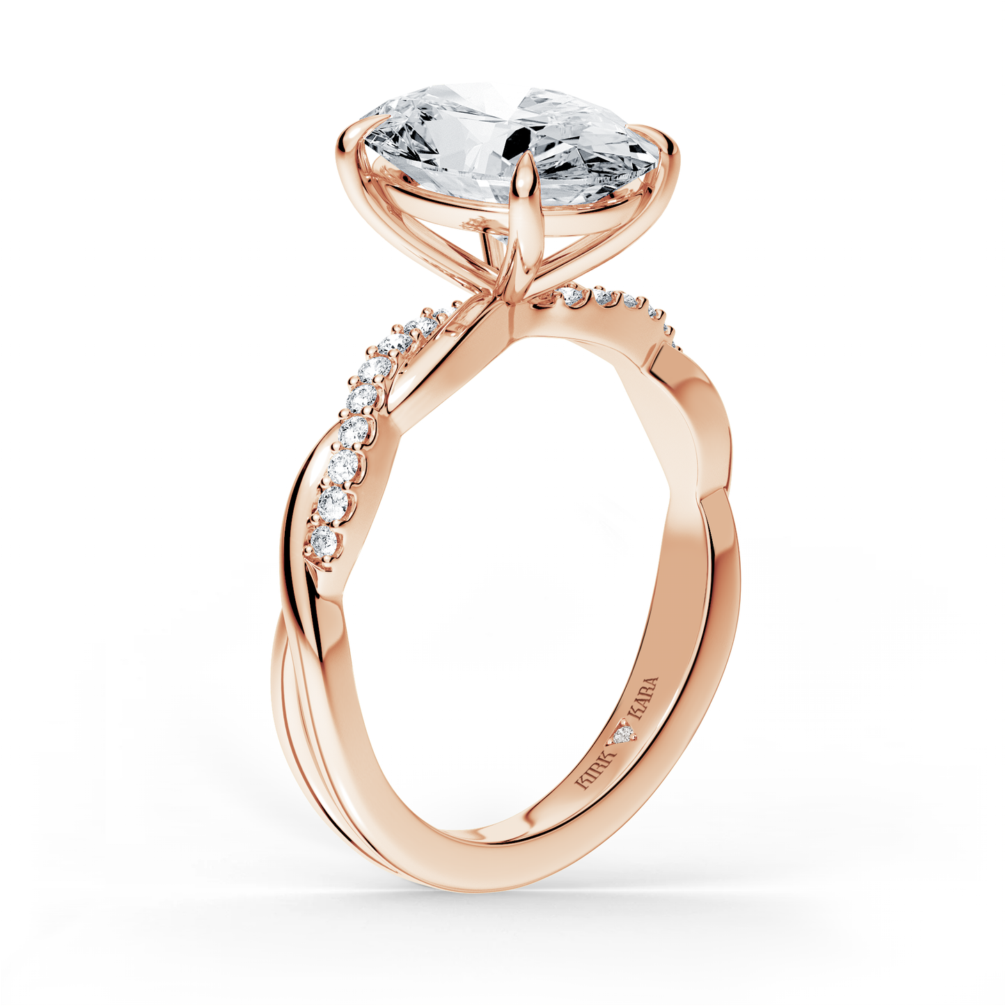 Preset Twist Oval Lab Diamond Engagement Ring - Center Diamond Included