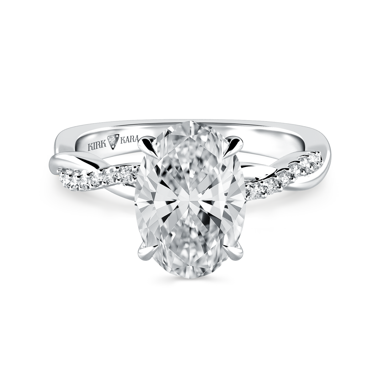 Preset Twist Oval Lab Diamond Engagement Ring - Center Diamond Included