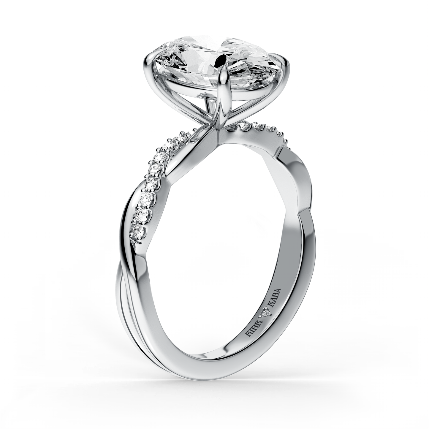 Preset Twist Oval Lab Diamond Engagement Ring - Center Diamond Included