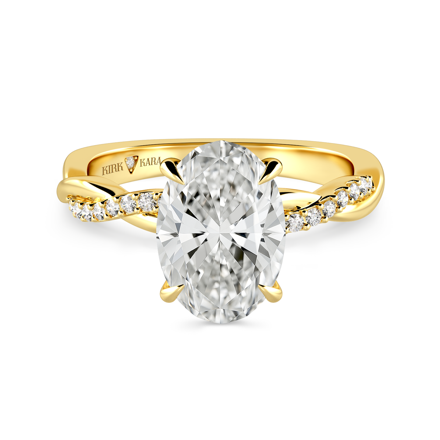 Preset Twist Oval Lab Diamond Engagement Ring - Center Diamond Included