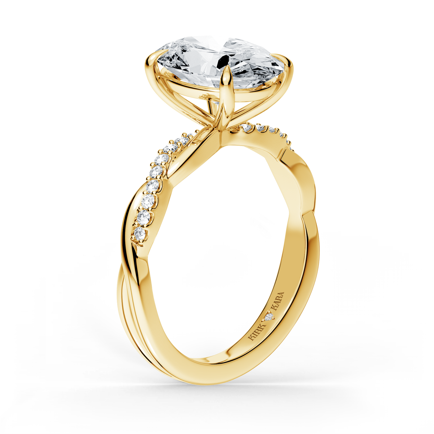 Preset Twist Oval Lab Diamond Engagement Ring - Center Diamond Included